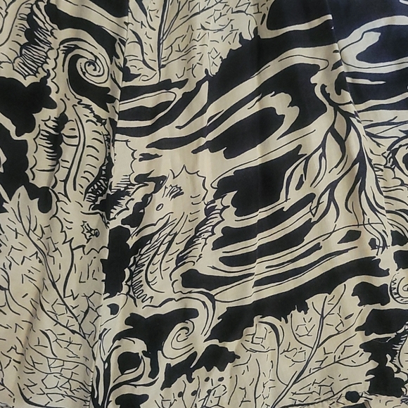 Vintage 80s Seahorse Print Day Dress Warren Z M - Picture 5 of 13